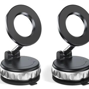 NEW - 2-Pack Vacuum Suction Magnetic Phone Holder for Car Dashboard, Windshield